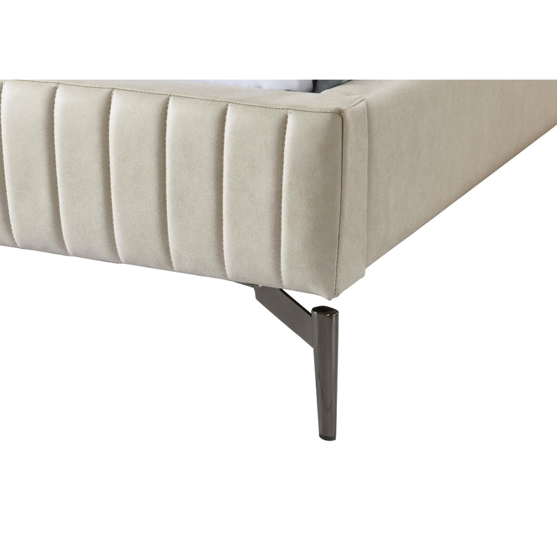 Meridian Gallo Beige Vegan Leather Full Bed IMAGE 7