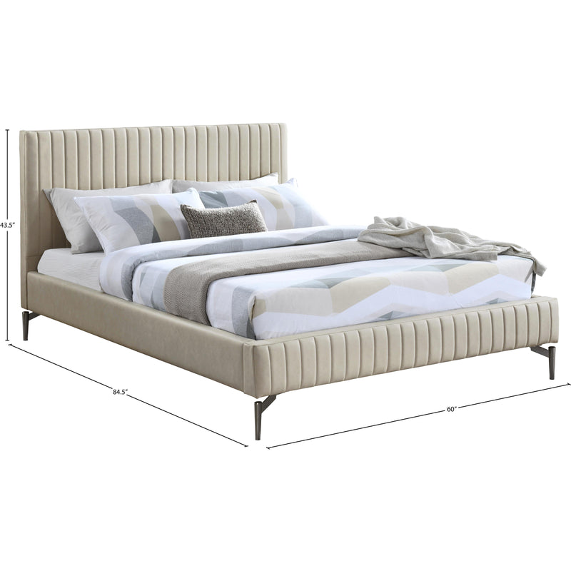 Meridian Gallo Beige Vegan Leather Full Bed IMAGE 9