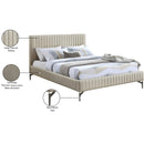 Meridian Gallo Beige Vegan Leather King Bed IMAGE 10