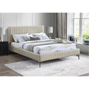 Meridian Gallo Beige Vegan Leather King Bed IMAGE 2