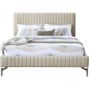 Meridian Gallo Beige Vegan Leather Queen Bed IMAGE 3