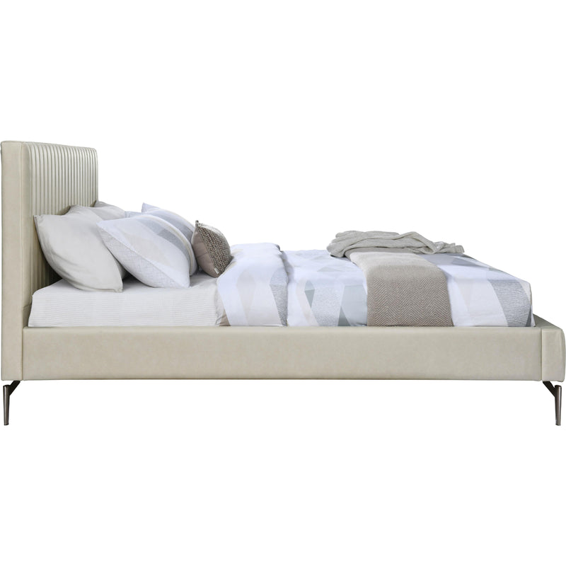 Meridian Gallo Beige Vegan Leather Queen Bed IMAGE 4