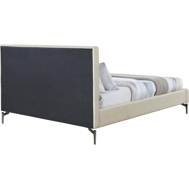 Meridian Gallo Beige Vegan Leather Queen Bed IMAGE 5