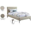 Meridian Gallo Beige Vegan Leather Twin Bed IMAGE 10