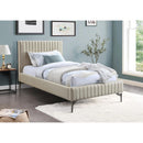 Meridian Gallo Beige Vegan Leather Twin Bed IMAGE 2