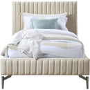 Meridian Gallo Beige Vegan Leather Twin Bed IMAGE 3