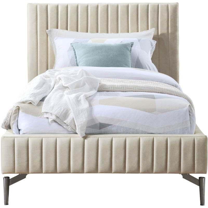 Meridian Gallo Beige Vegan Leather Twin Bed IMAGE 3