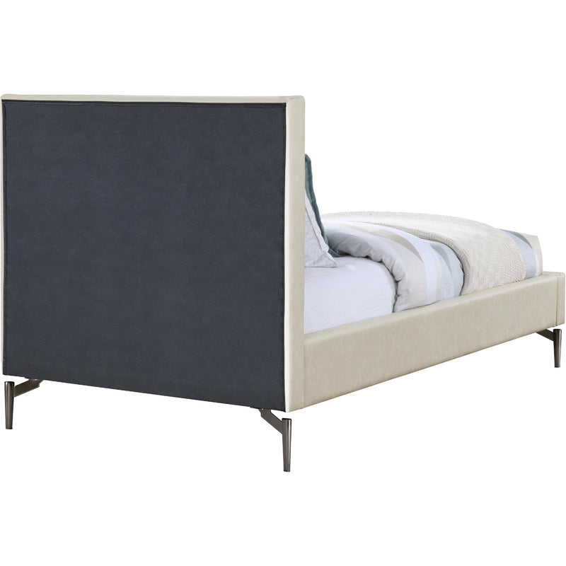 Meridian Gallo Beige Vegan Leather Twin Bed IMAGE 5