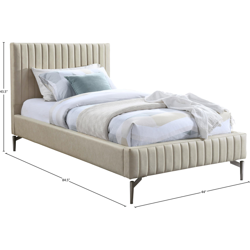 Meridian Gallo Beige Vegan Leather Twin Bed IMAGE 9