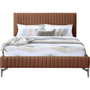 Meridian Gallo Cognac Vegan Leather Full Bed IMAGE 3