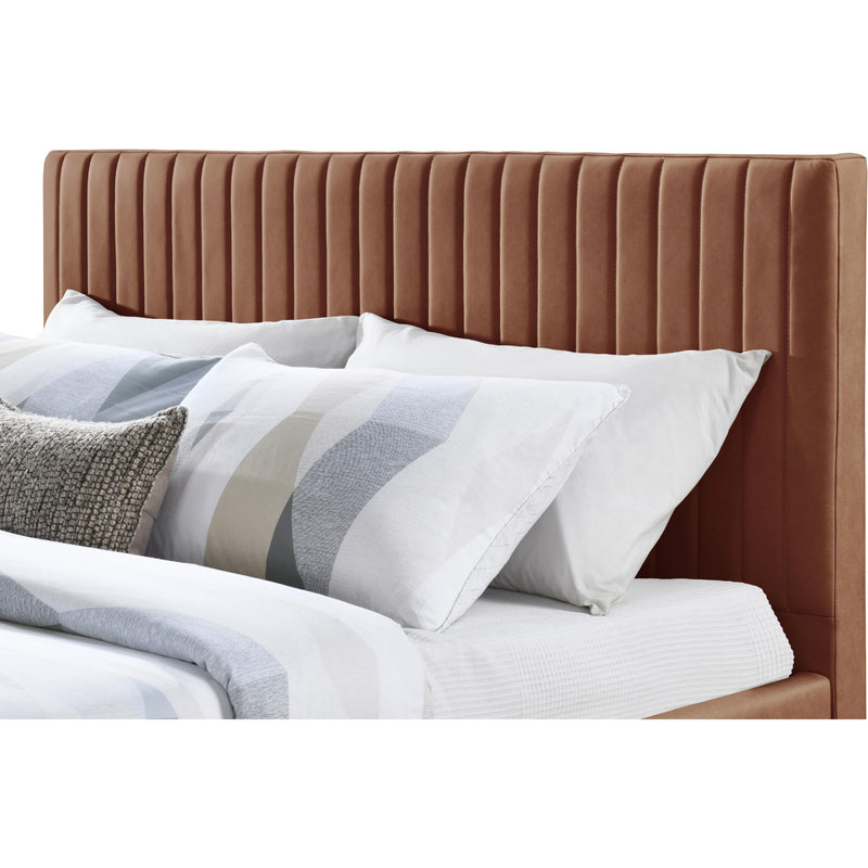 Meridian Gallo Cognac Vegan Leather Full Bed IMAGE 6