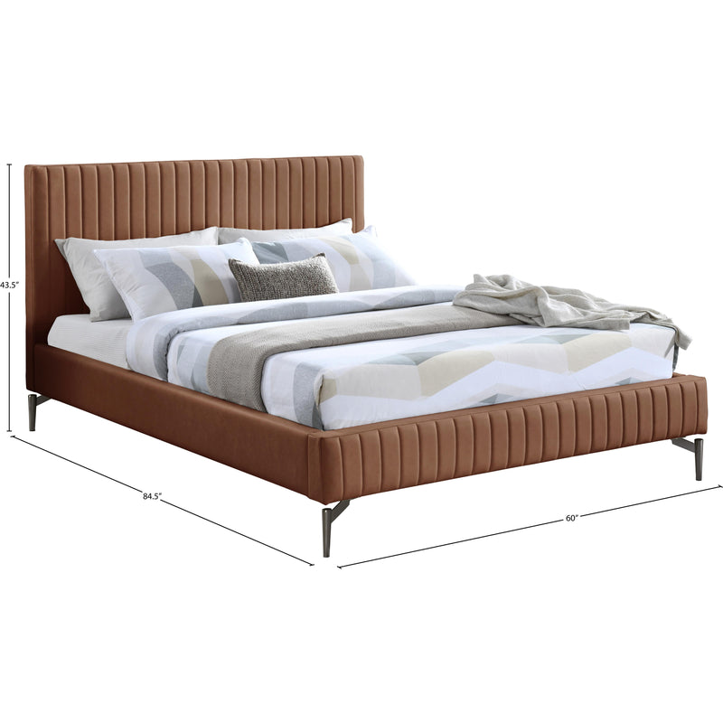 Meridian Gallo Cognac Vegan Leather Full Bed IMAGE 9
