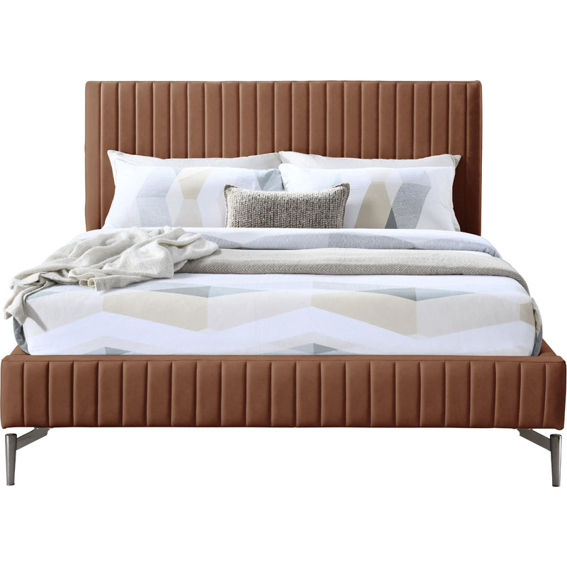 Meridian Gallo Cognac Vegan Leather Queen Bed IMAGE 3