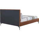 Meridian Gallo Cognac Vegan Leather Queen Bed IMAGE 5