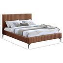 Meridian Gallo Cognac Vegan Leather Queen Bed IMAGE 9