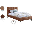 Meridian Gallo Cognac Vegan Leather Twin Bed IMAGE 10