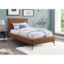 Meridian Gallo Cognac Vegan Leather Twin Bed IMAGE 2