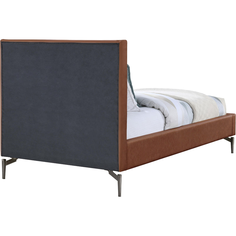 Meridian Gallo Cognac Vegan Leather Twin Bed IMAGE 5