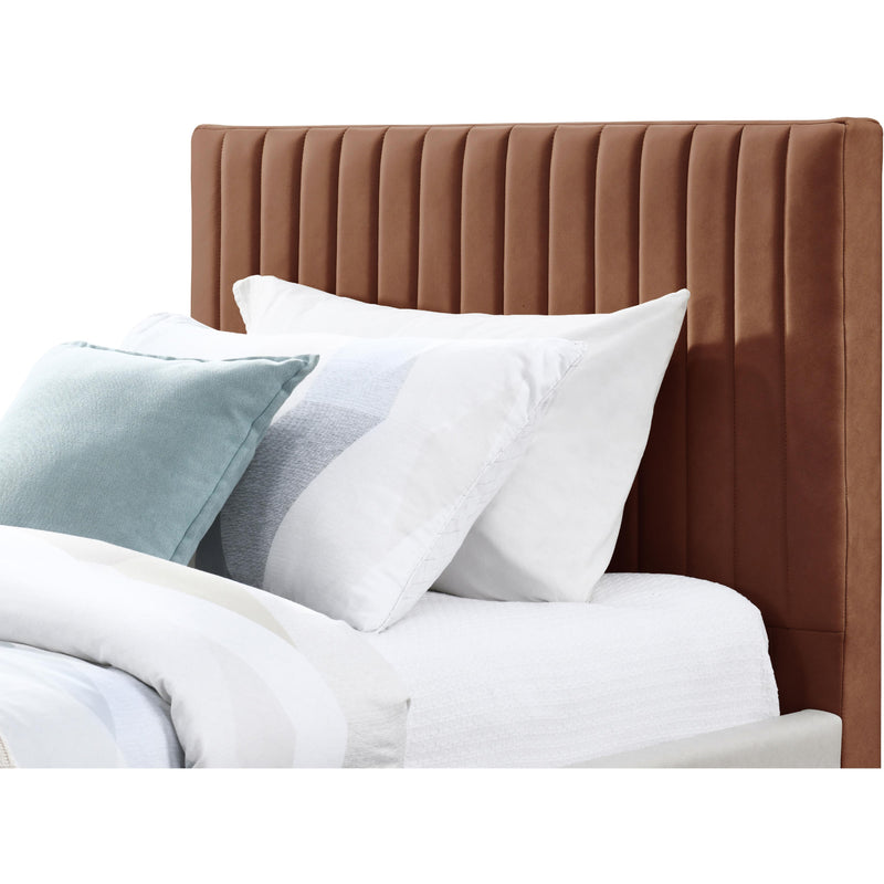 Meridian Gallo Cognac Vegan Leather Twin Bed IMAGE 6