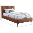 Meridian Gallo Cognac Vegan Leather Twin Bed IMAGE 9