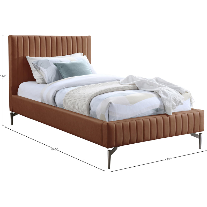 Meridian Gallo Cognac Vegan Leather Twin Bed IMAGE 9