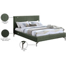 Meridian Gallo Green Vegan Leather Full Bed IMAGE 10