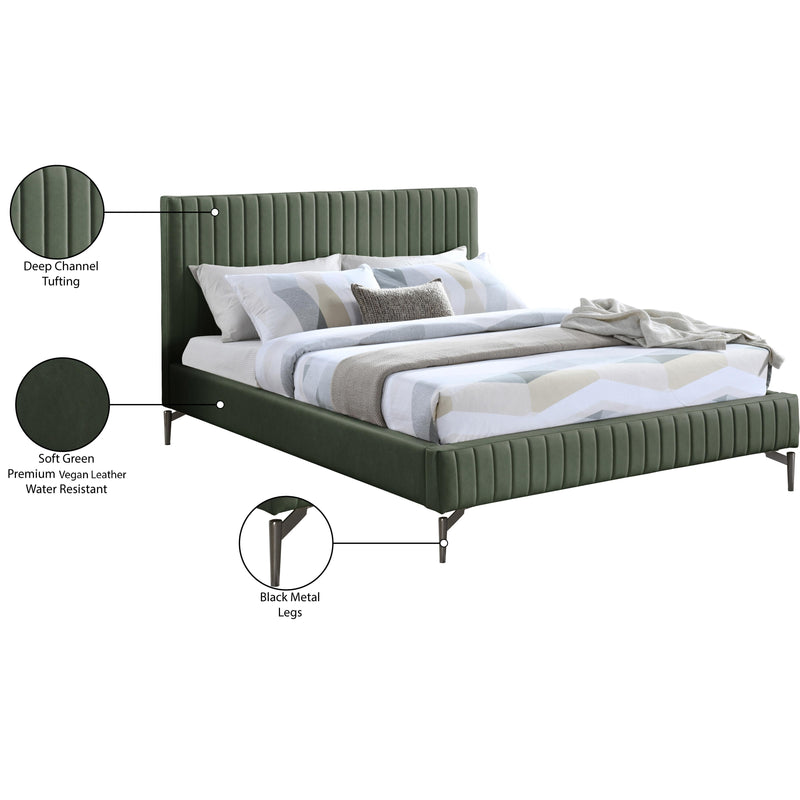 Meridian Gallo Green Vegan Leather King Bed IMAGE 10
