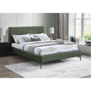 Meridian Gallo Green Vegan Leather King Bed IMAGE 2