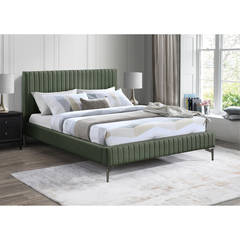 Meridian Gallo Green Vegan Leather King Bed IMAGE 2