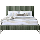 Meridian Gallo Green Vegan Leather Queen Bed IMAGE 3