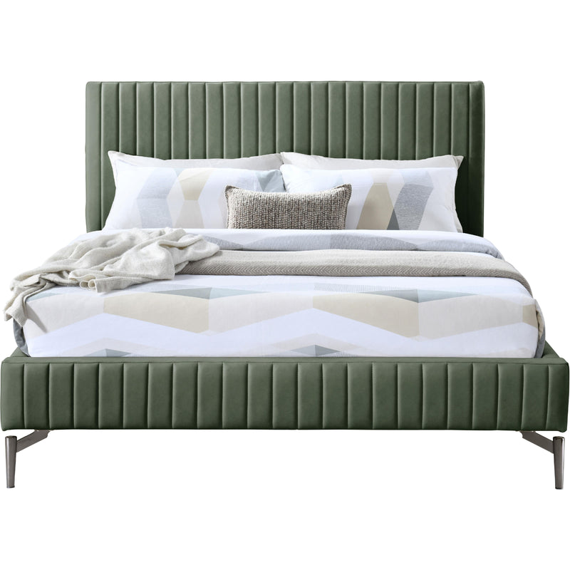 Meridian Gallo Green Vegan Leather Queen Bed IMAGE 3