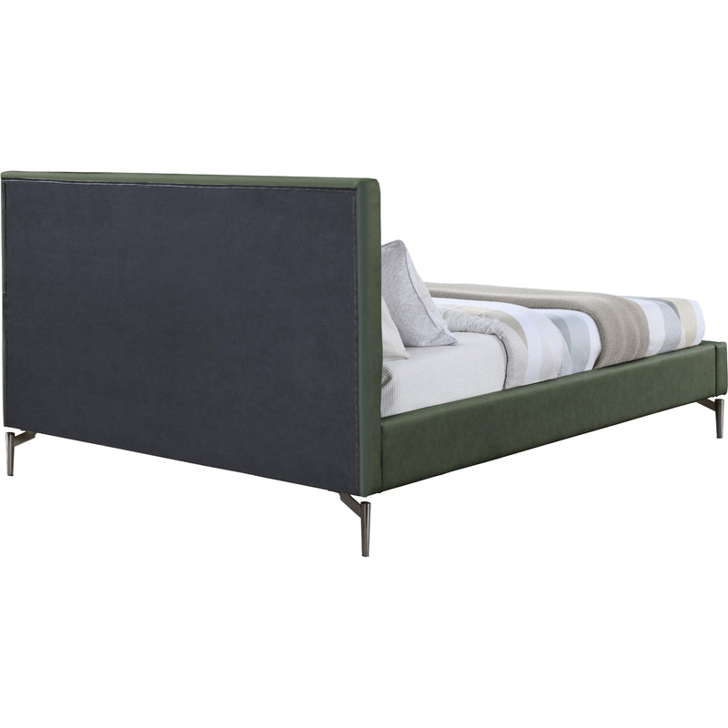 Meridian Gallo Green Vegan Leather Queen Bed IMAGE 5