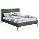 Meridian Gallo Green Vegan Leather Queen Bed IMAGE 9