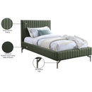 Meridian Gallo Green Vegan Leather Twin Bed IMAGE 10