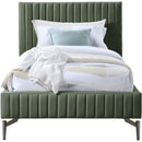 Meridian Gallo Green Vegan Leather Twin Bed IMAGE 3