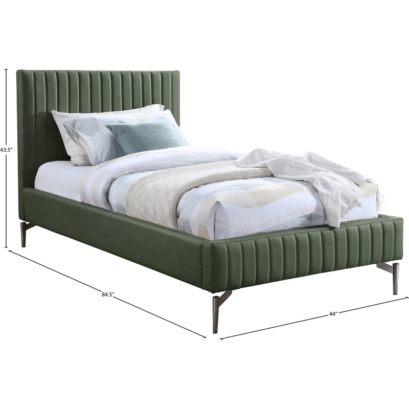 Meridian Gallo Green Vegan Leather Twin Bed IMAGE 9