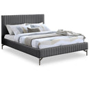 Meridian Gallo Dark Grey Vegan Leather Full Bed IMAGE 1