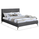 Meridian Gallo Dark Grey Vegan Leather Full Bed IMAGE 9