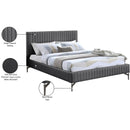 Meridian Gallo Dark Grey Vegan Leather King Bed IMAGE 10