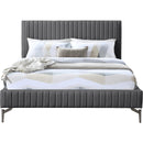 Meridian Gallo Dark Grey Vegan Leather King Bed IMAGE 3