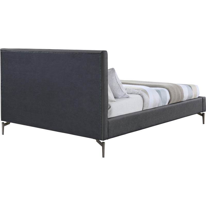 Meridian Gallo Dark Grey Vegan Leather King Bed IMAGE 5