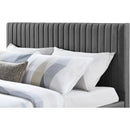 Meridian Gallo Dark Grey Vegan Leather King Bed IMAGE 6