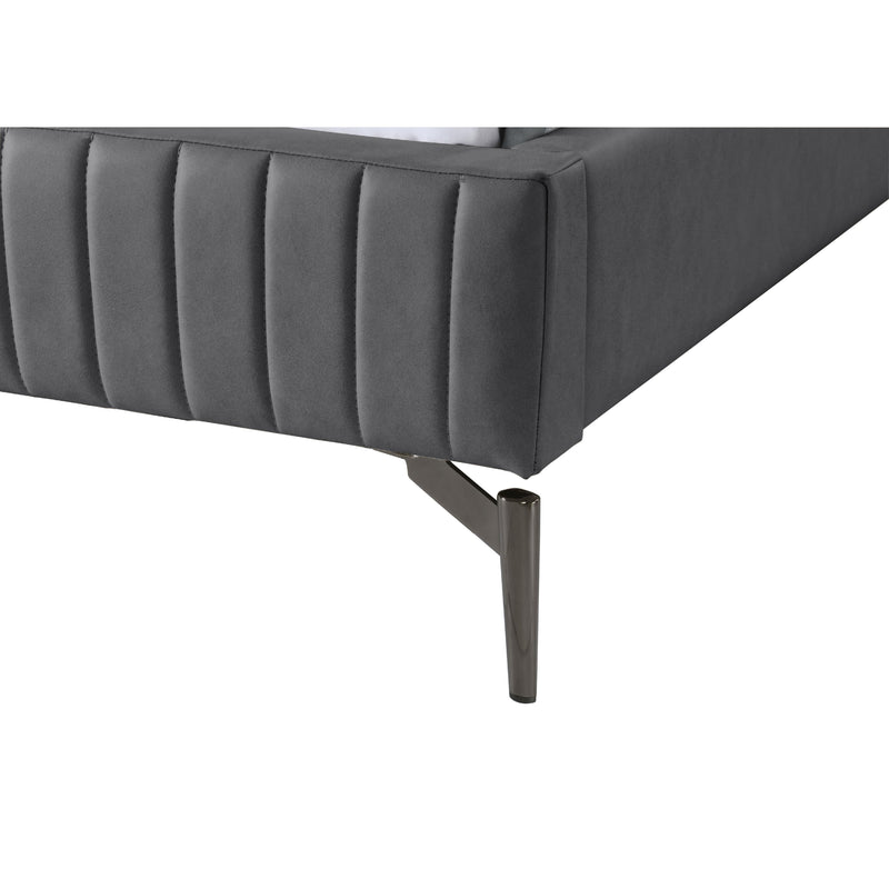 Meridian Gallo Dark Grey Vegan Leather King Bed IMAGE 7