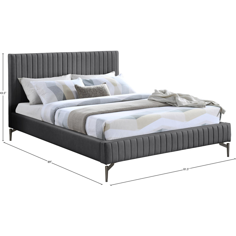 Meridian Gallo Dark Grey Vegan Leather King Bed IMAGE 9