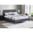 Meridian Gallo Dark Grey Vegan Leather Queen Bed IMAGE 2