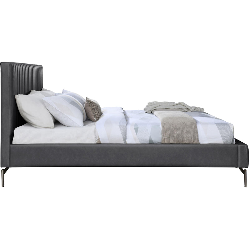 Meridian Gallo Dark Grey Vegan Leather Queen Bed IMAGE 4
