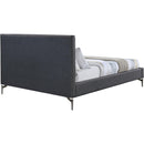 Meridian Gallo Dark Grey Vegan Leather Queen Bed IMAGE 5