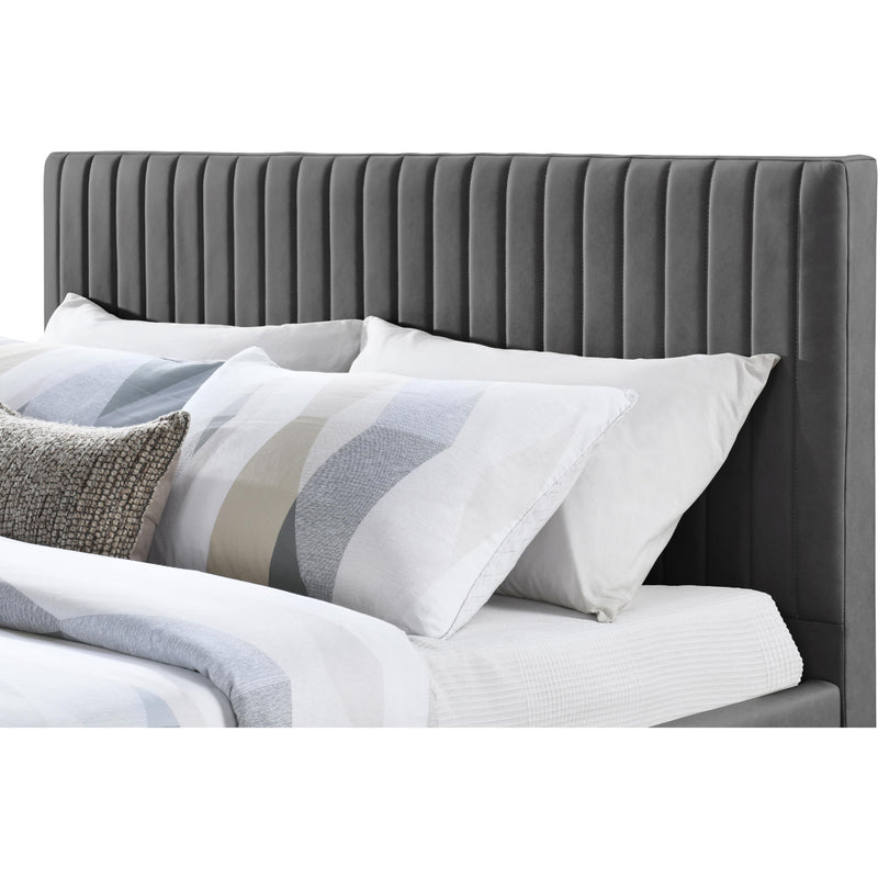 Meridian Gallo Dark Grey Vegan Leather Queen Bed IMAGE 6