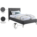Meridian Gallo Dark Grey Vegan Leather Twin Bed IMAGE 10