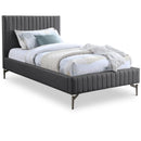 Meridian Gallo Dark Grey Vegan Leather Twin Bed IMAGE 1